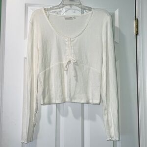 Long sleeve off white blouse
